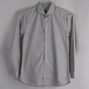Book A Tailor gray stripe button shirt men size S.